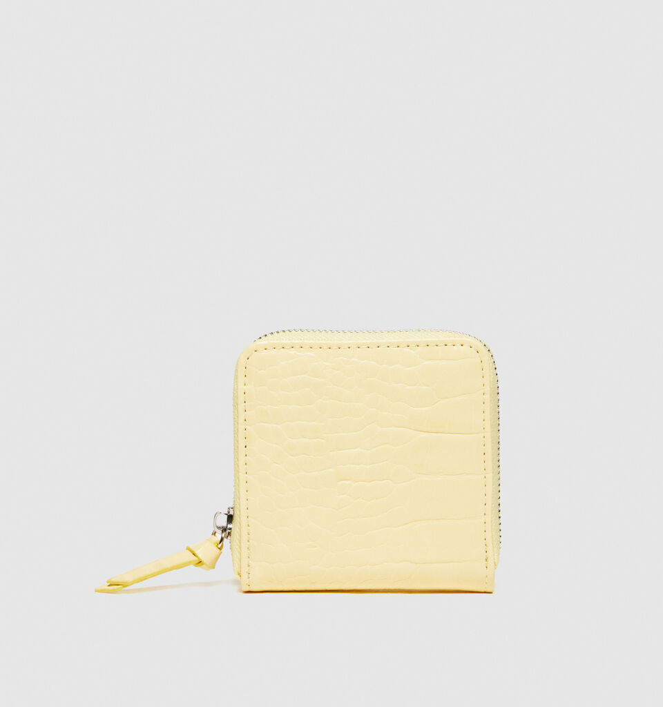 Medium crocodile print wallet - null - Yellow | Sisley image number 1